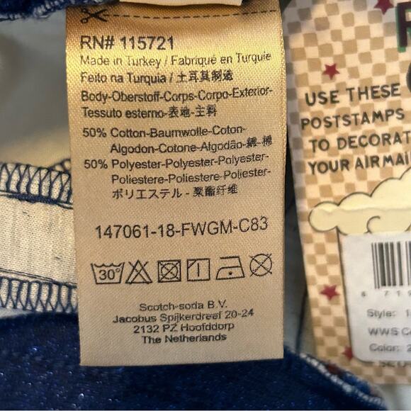 Scotch and Soda Blue Shimmery Jogger Pants Rick Rack Side Seam Kids Size 16 NWT - Picture 11 of 12